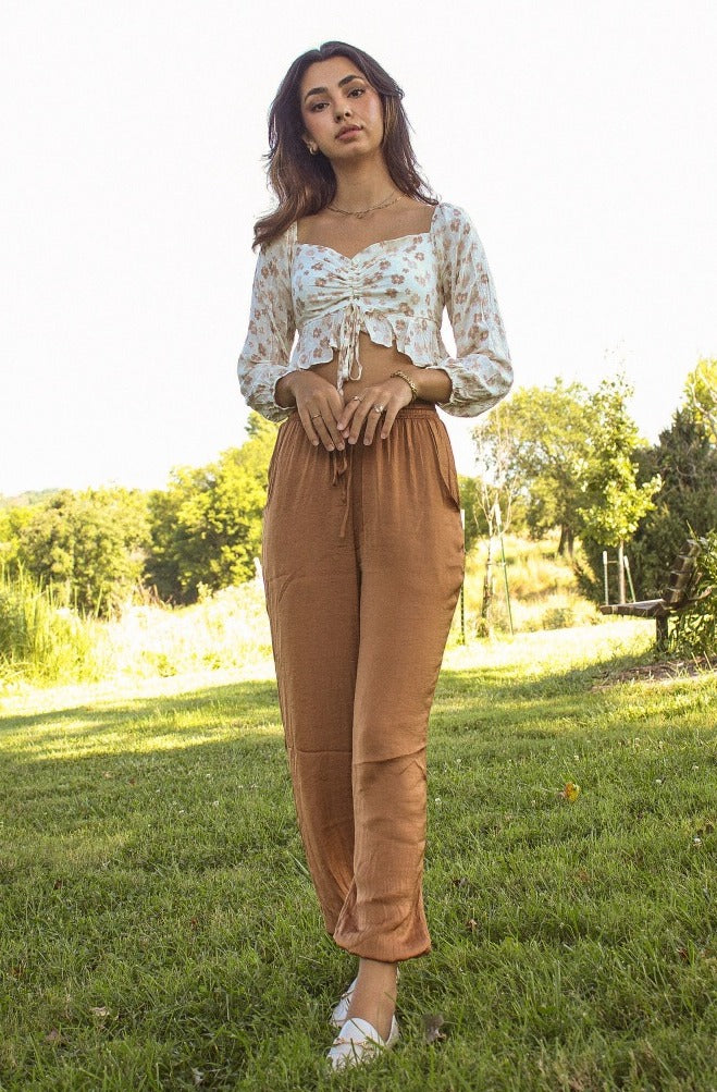 Leaves Pant  Camel
